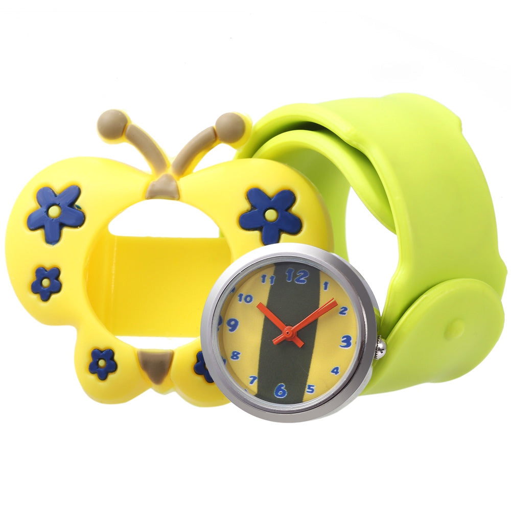 Cute Children Quartz Watch Silicone Strap Butterfly Shape Case Wristwatch