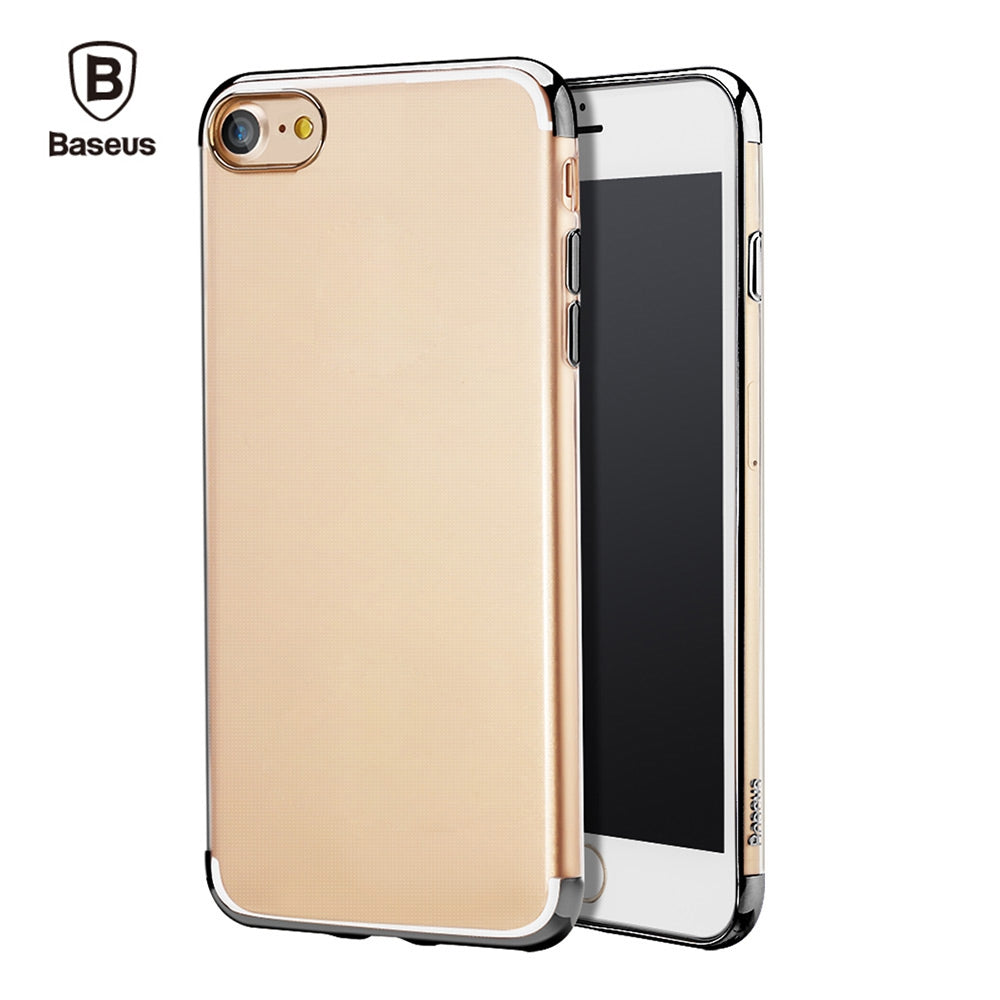 Baseus Shining Series Ultra Slim Soft Clear Panel Electroplate Plating TPU Case Cover for iPhone 7