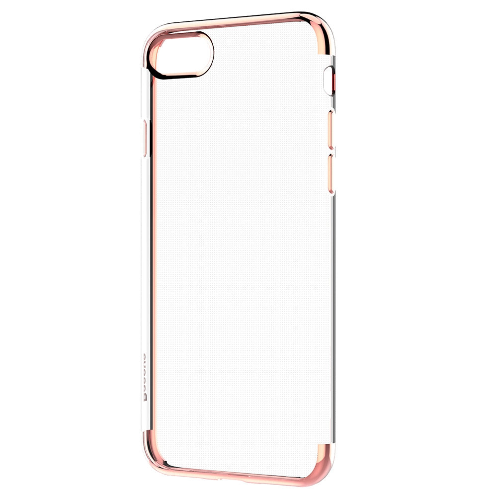 Baseus Shining Series Ultra Slim Soft Clear Panel Electroplate Plating TPU Case Cover for iPhone 7
