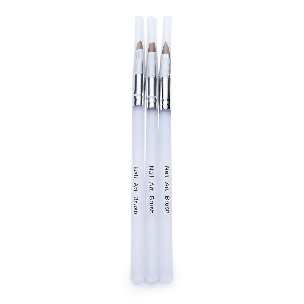 3pcs Portable Nail Design Brush Spiral Gel Pen Tips Tool