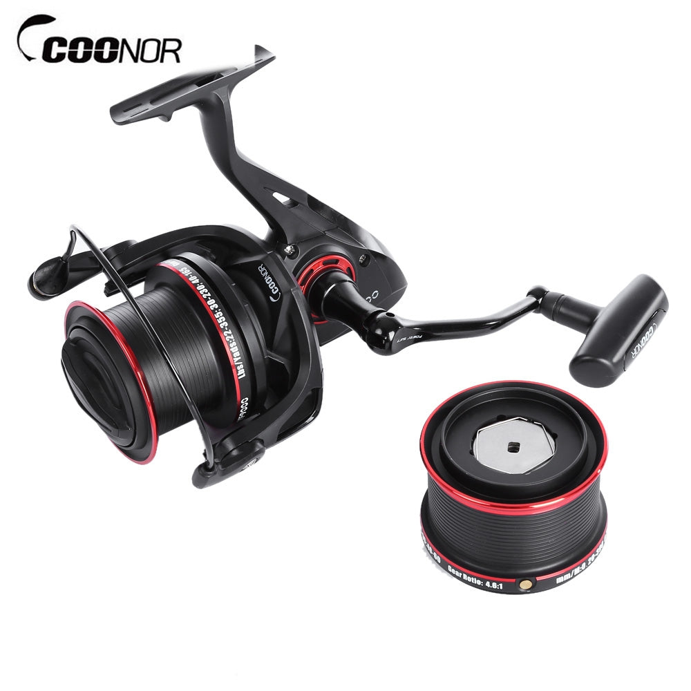 COONOR Metal Spool Spinning Fishing Reel 12 + 2 Ball Bearings 4.6:1 with YF8000 + YF9000