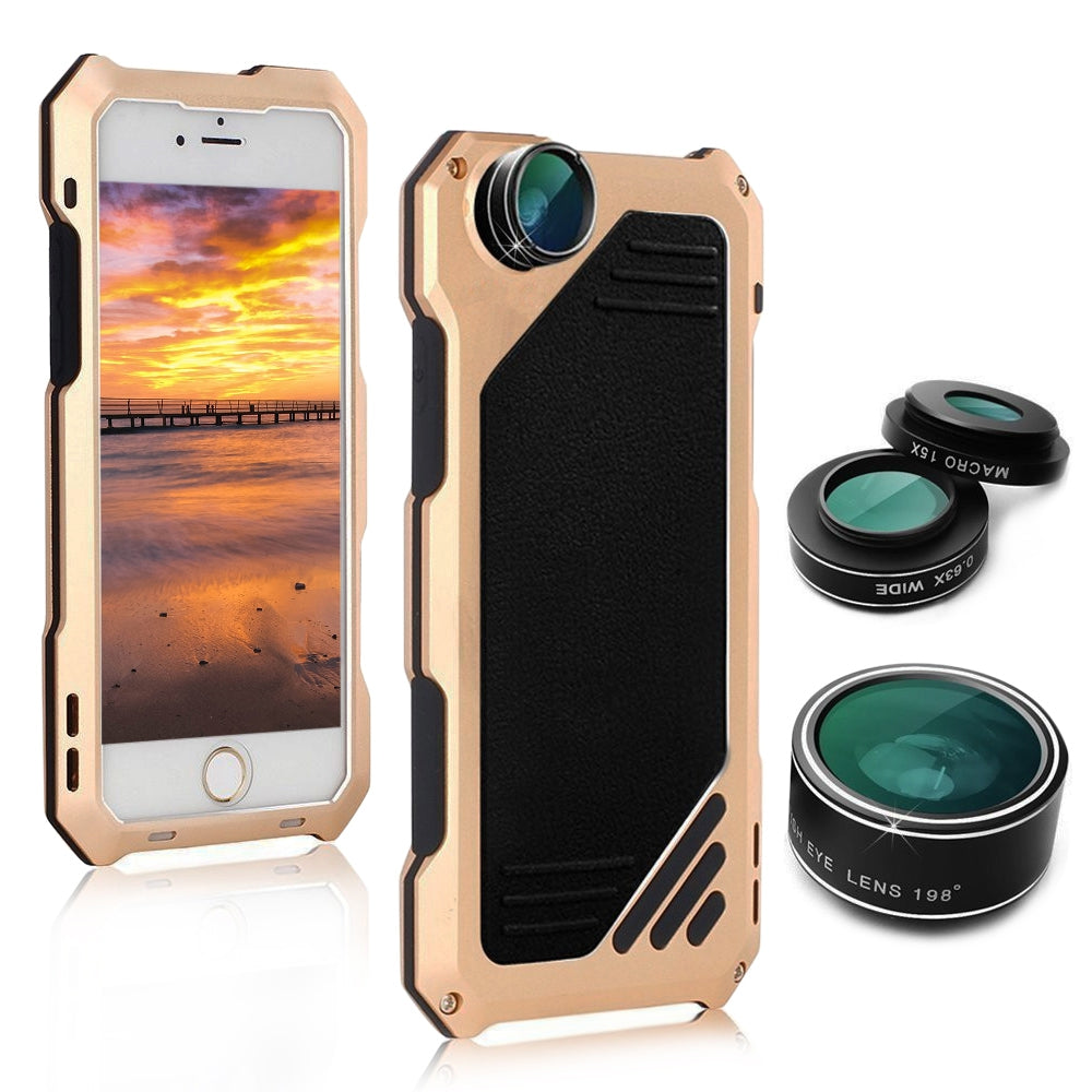 3 in 1 Kit 198 Degree Fisheye / 15X Macro / 0.63X Wide Angle Lens IP54 Dustproof Shockproof Alum...