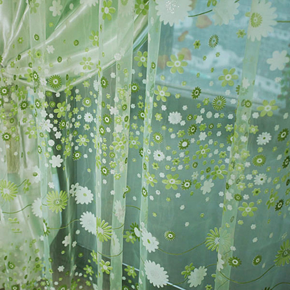100cm x 270cm Chiffon Gauze Voile Wall Room Divider Floral Printed Curtain