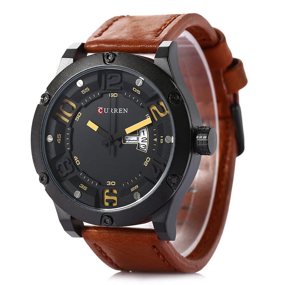 CURREN 8251 Casual Male Quartz Watch with Date Day Display