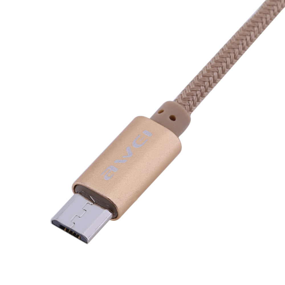 Awei CL - 400 1M Universal Nylon Braided Micro USB Charging Connector Sync Data Cable