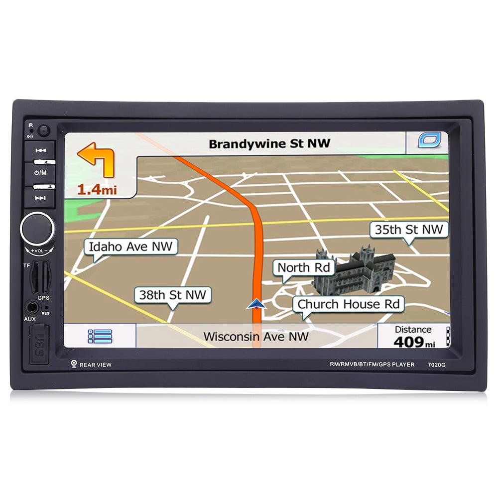 7020G 7 inch Car Audio Stereo MP5 Player 12V Auto Video Remote Control GPS Navigation Function