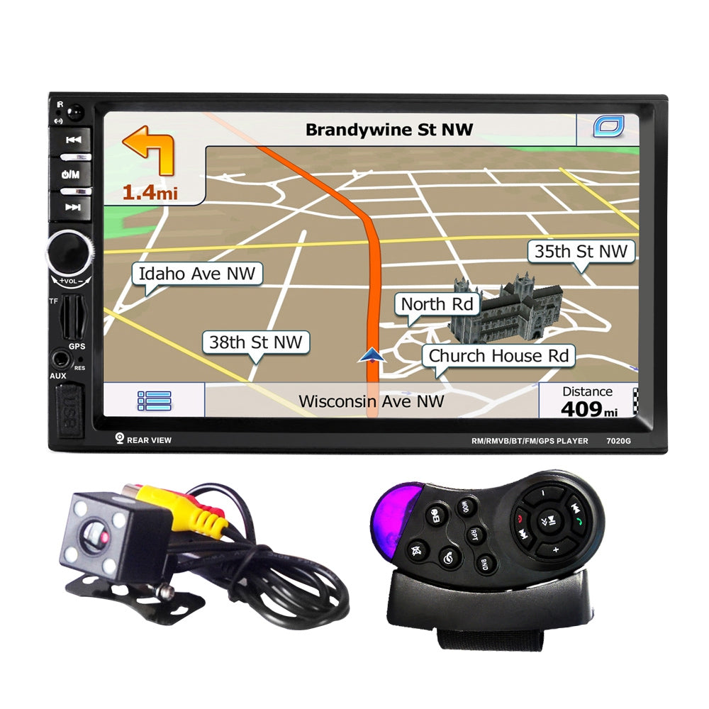 7020G 7 inch Car Audio Stereo MP5 Player 12V Auto Video Remote Control Rearview Camera GPS Navig...