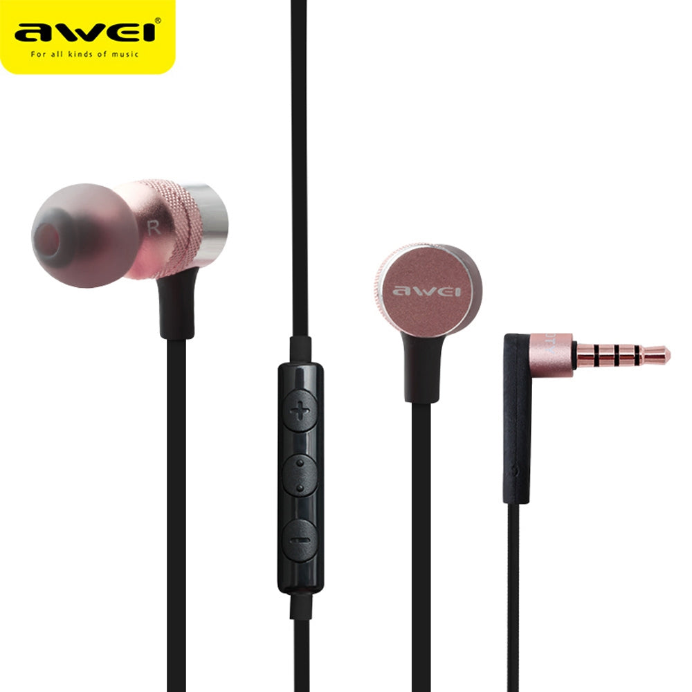 AWEI ES - 20TY 3.5MM Plug Wired Stereo HiFi Music Earphones Headphones