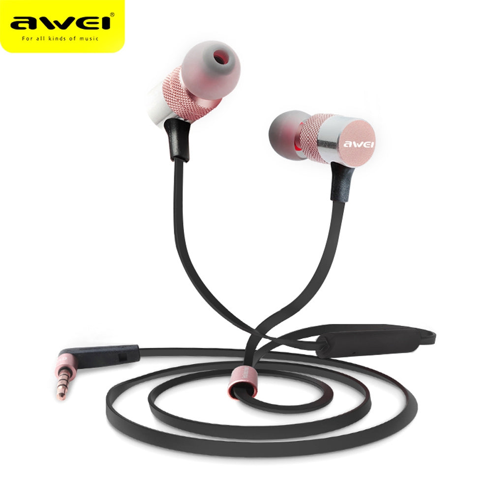 AWEI ES - 20TY 3.5MM Plug Wired Stereo HiFi Music Earphones Headphones