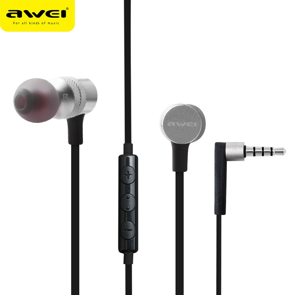 AWEI ES - 20TY 3.5MM Plug Wired Stereo HiFi Music Earphones Headphones