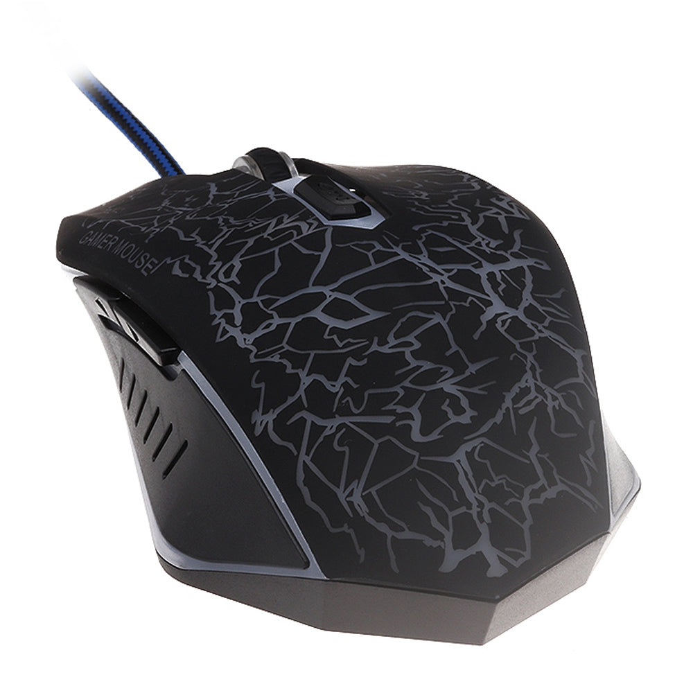 Colorful Flashing 2400DPI Optical Adjustable 6 Button Wired Gaming Mouse for Laptop PC