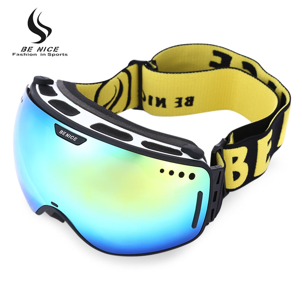 BENICE UV Protection Double Anti-fog Lens Big Spherical Skiing Glasses Snow Goggles