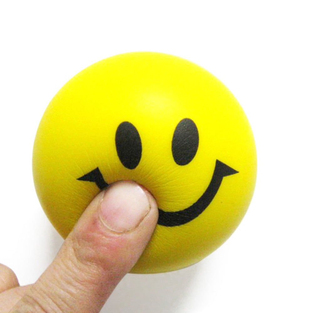 6.3cm Novelty Printing Smile Face Squeeze Ball Stress Release Toy for Kid