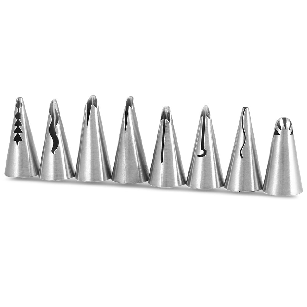 8pcs Stainless Steel Buttercream Icing Piping Nozzles DIY Baking Tools for Cake Cupcake Decoration