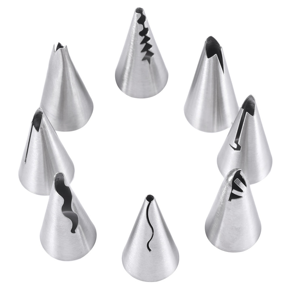 8pcs Stainless Steel Buttercream Icing Piping Nozzles DIY Baking Tools for Cake Cupcake Decoration