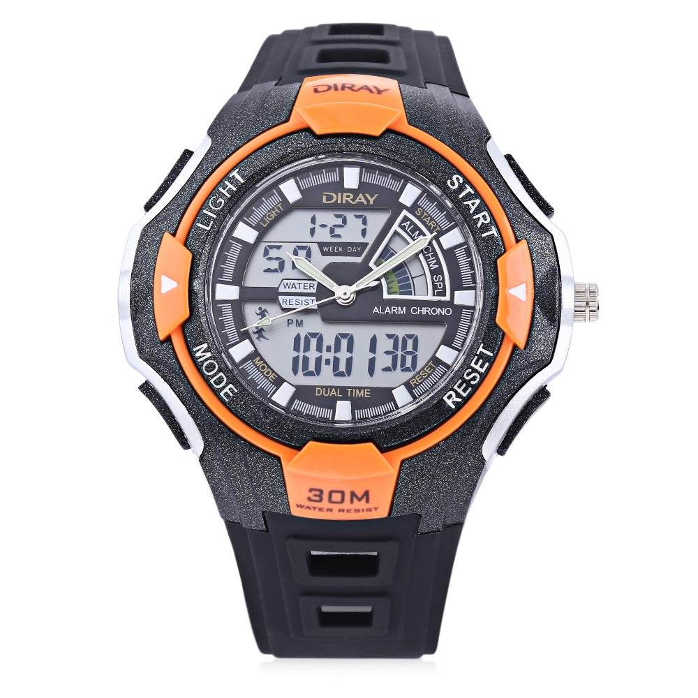 DIRAY DR - 320AD Kids Digital Quartz Watch Date Day Display Alarm 30m Water Resistance Wristwatch