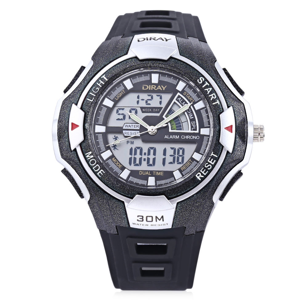 DIRAY DR - 320AD Kids Digital Quartz Watch Date Day Display Alarm 30m Water Resistance Wristwatch