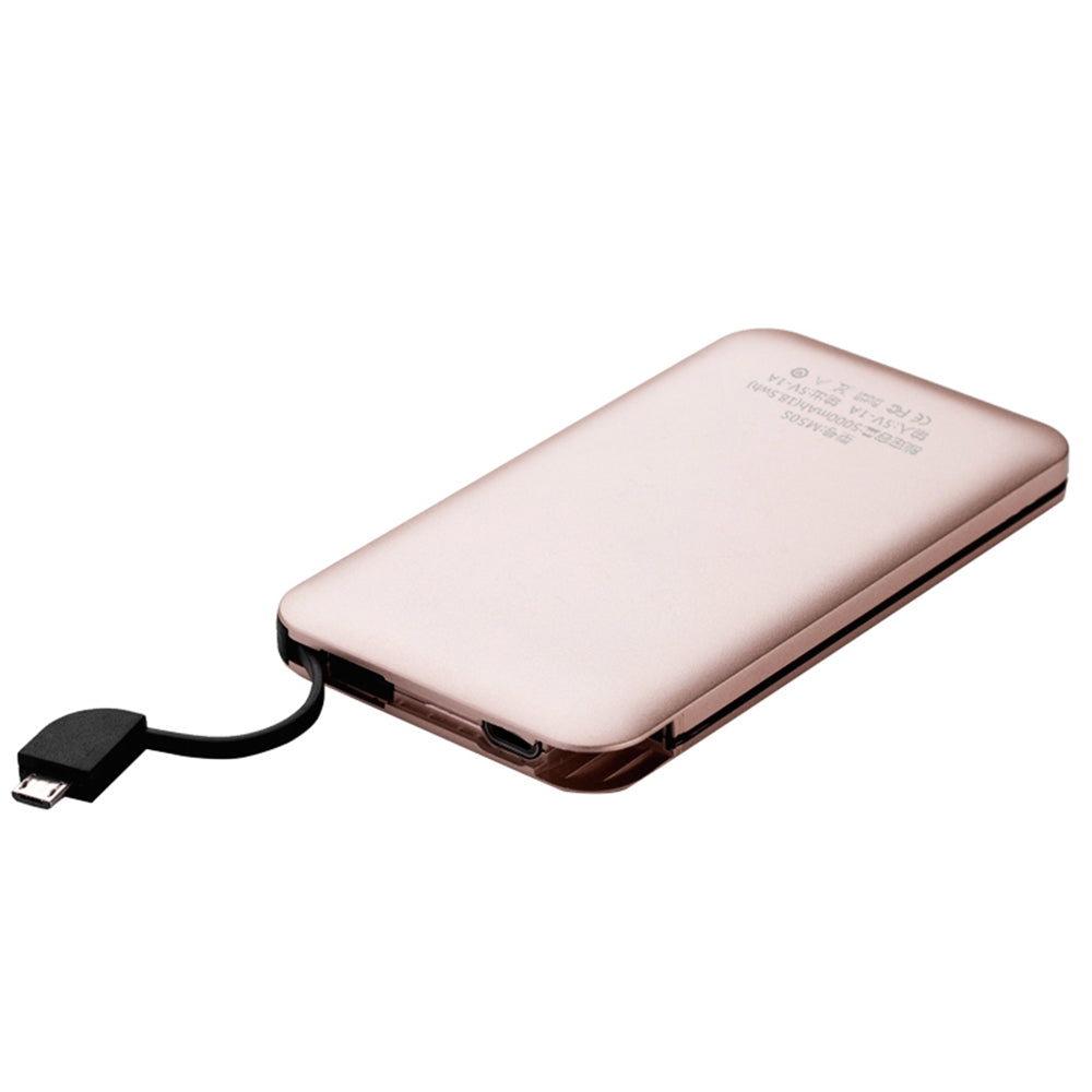 CUBE UMCUBE M50S Ultra-thin 5000mAh Power Bank Built-in Micro USB Cable with 8 Pin Connector Por...
