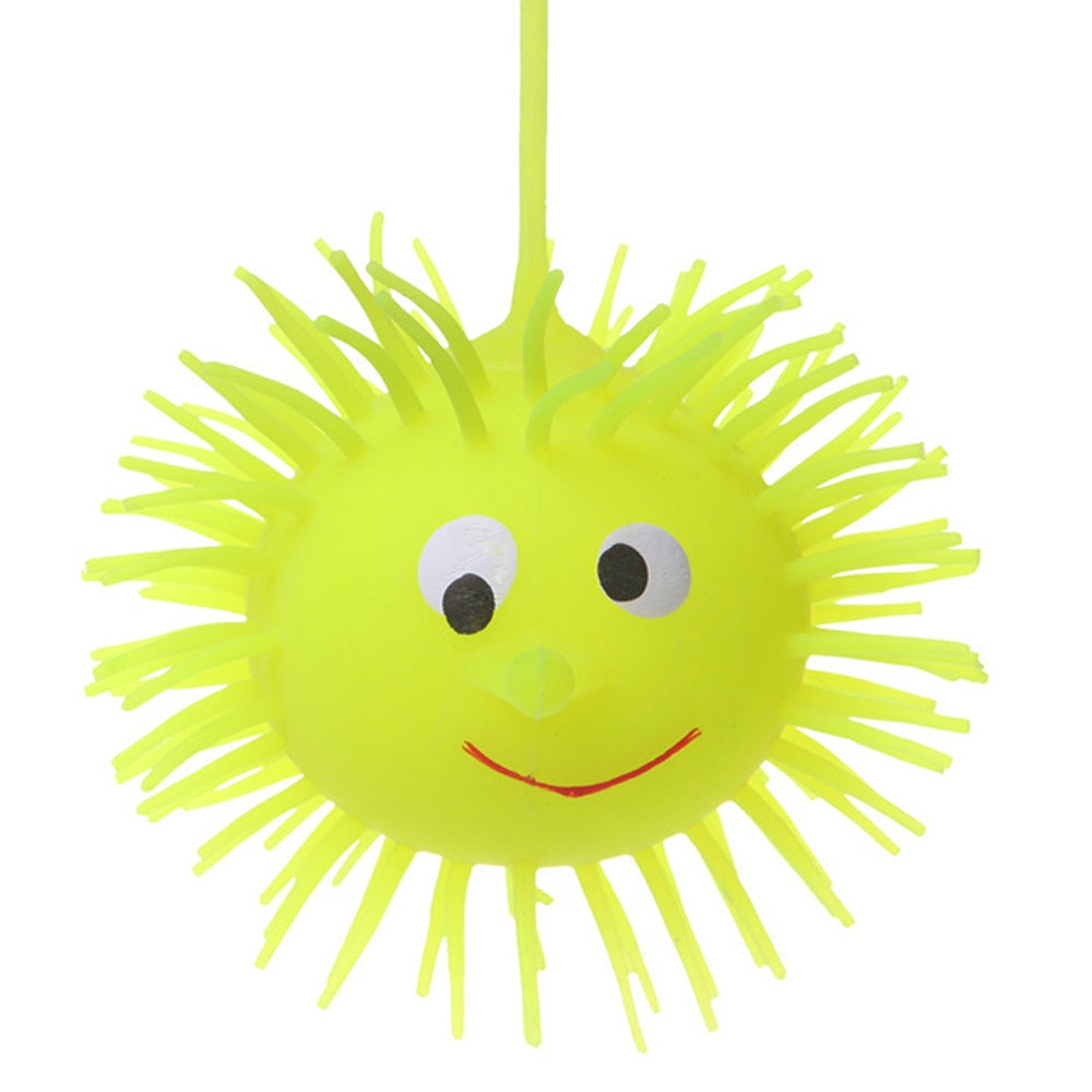 1pc Creative Flash LED Light Up Smile Face Squeeze Hedgehog Ball Toy for Kid