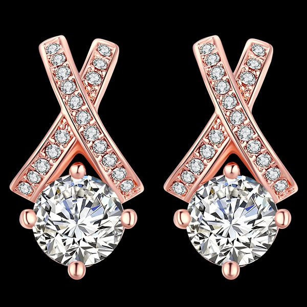 Alloy Rhinestone Geometric Earrings