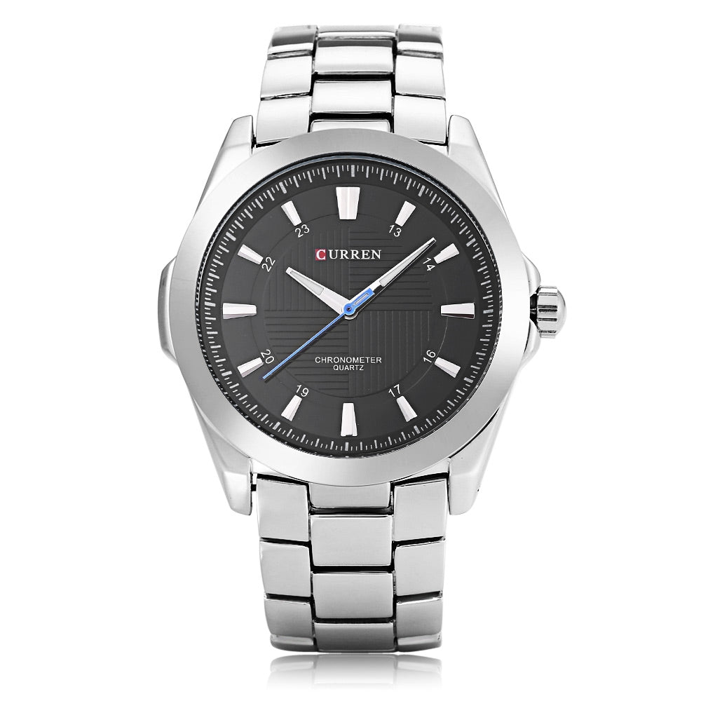 CURREN 8109 Male Quartz Watch Stainless Steel Band Luminous Pointer 30m Water Resistance Wristwatch