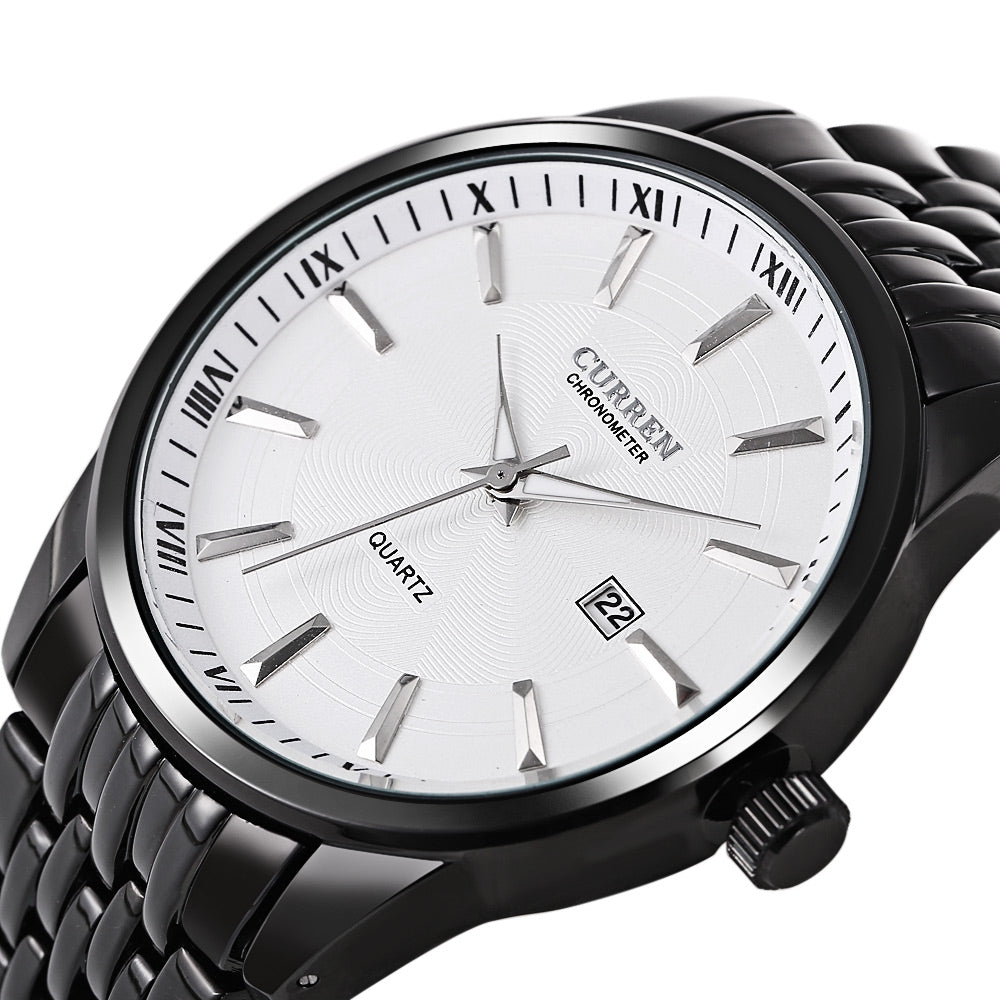 Curren 8052 Male Quartz Watch Date Display Luminous Stainless Steel Strap Water Resistance Wrist...