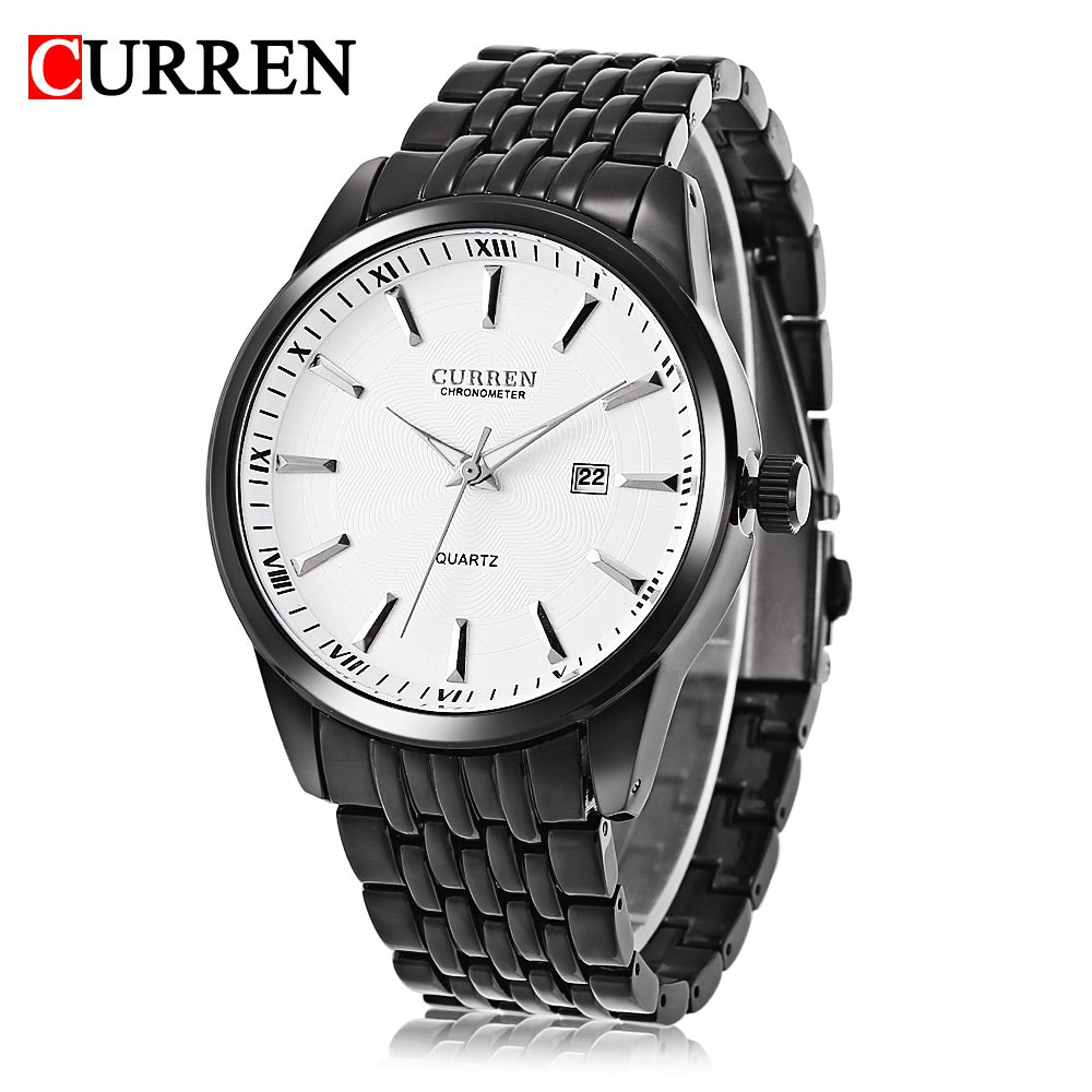 Curren 8052 Male Quartz Watch Date Display Luminous Stainless Steel Strap Water Resistance Wrist...