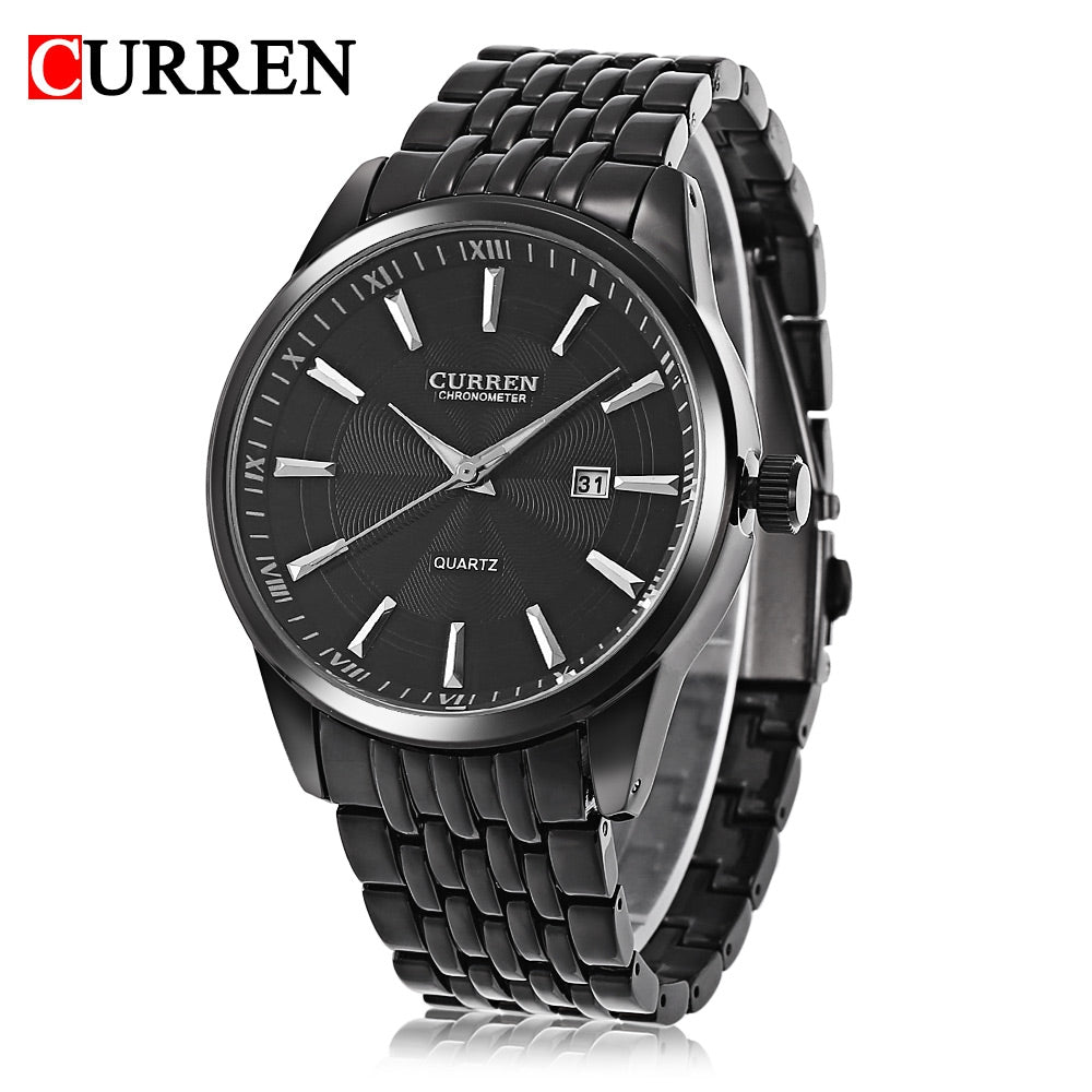 Curren 8052 Male Quartz Watch Date Display Luminous Stainless Steel Strap Water Resistance Wrist...