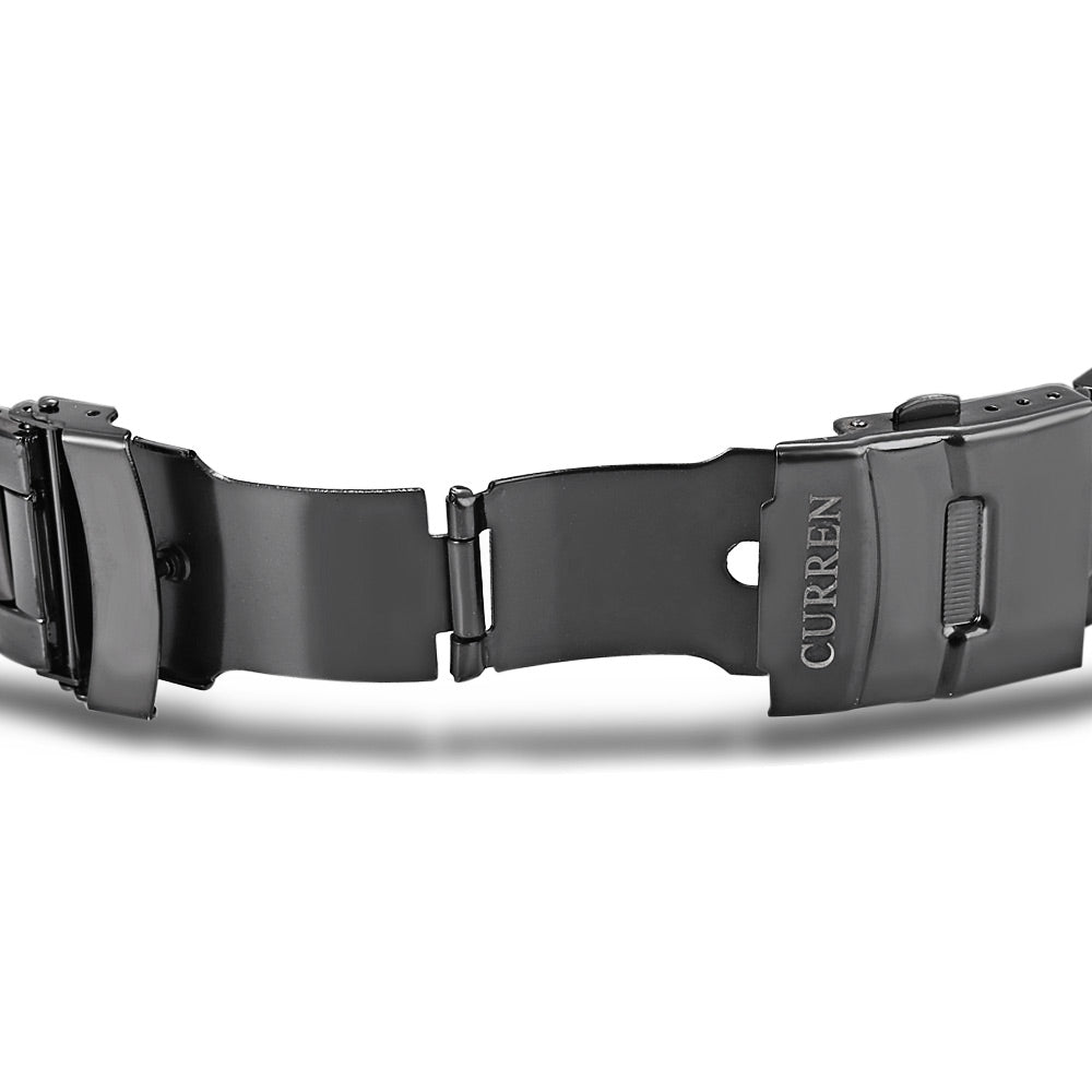 Curren 8091 Men Quartz Watch Date Display Luminous Water Resistance Stainless Steel Strap Wristw...