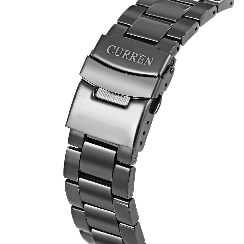 Curren 8091 Men Quartz Watch Date Display Luminous Water Resistance Stainless Steel Strap Wristw...
