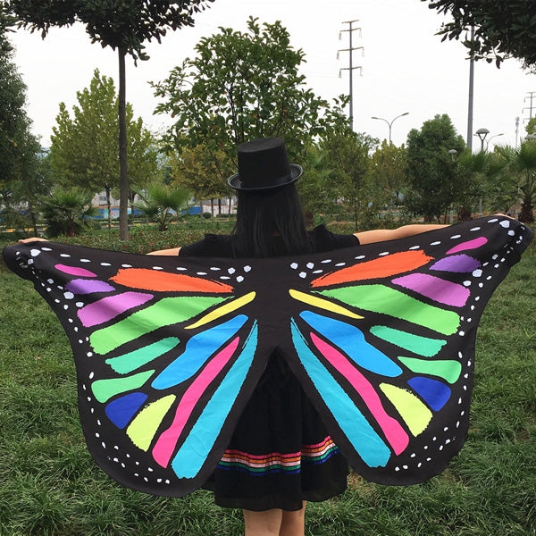 Colorful Butterfly Wings Shape Scarf