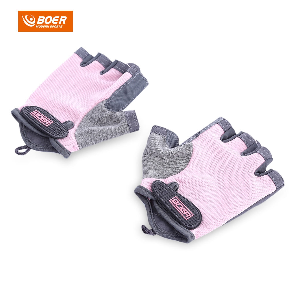 BOER Paired Fitness Sport Gym Exercise Weightlifting Women Half Finger Gloves