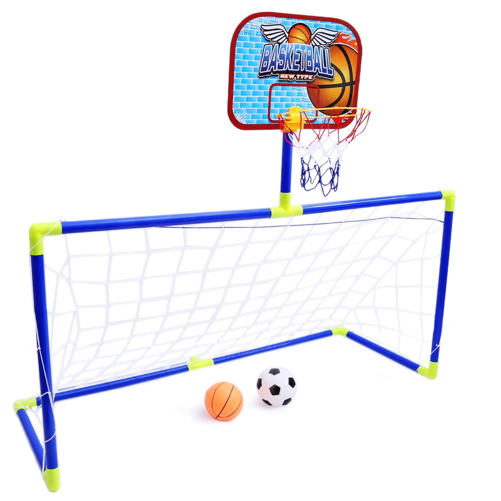 Anjanle Kids Portable 2-in-1 Football Basketball Set Indoor Outdoor Sport Toy Developmental Game