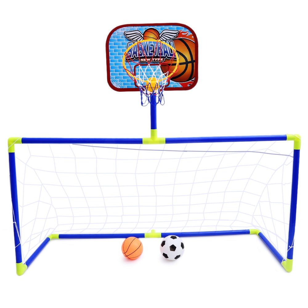 Anjanle Kids Portable 2-in-1 Football Basketball Set Indoor Outdoor Sport Toy Developmental Game