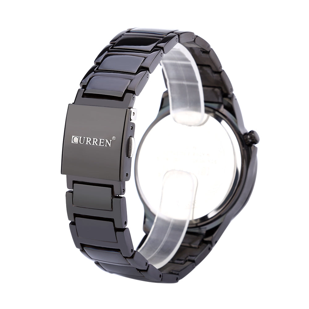 CURREN 8111 Male Quartz Watch Concise Dial 30m Water Resistance Stainless Steel Strap Wristwatch