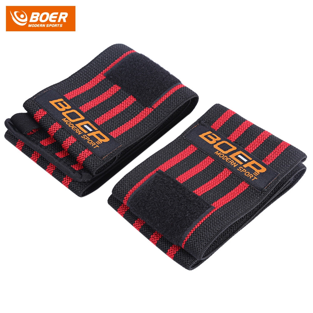 BOER Pair of Adjustable Sport Weight Lifting Strength Fitness Fitted Wrist Support Brace for Mal...