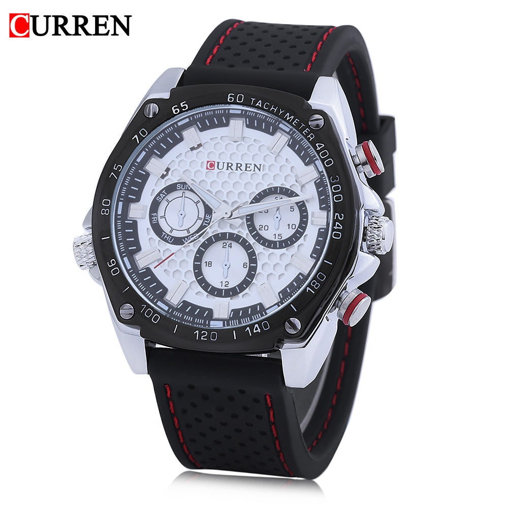 CURREN 8146 Male Quartz Watch Luminous Pointer Three Decorative Sub-dials 3ATM Wristwatch