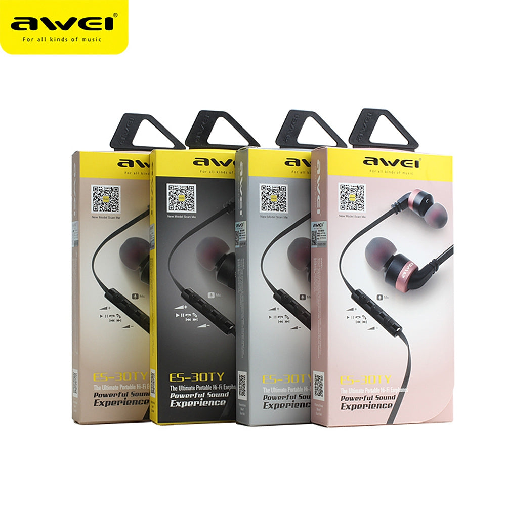 AWEI ES - 30TY Wired Stereo In-ear HiFi Music Earphones Headphones