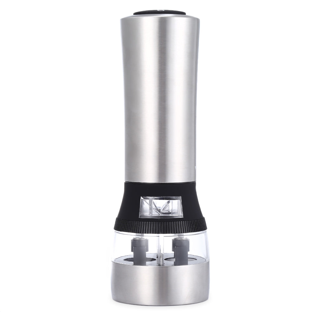 2 in 1 Electric Stainless Steel Pepper Salt Mill Grinder Kitchen Accessory