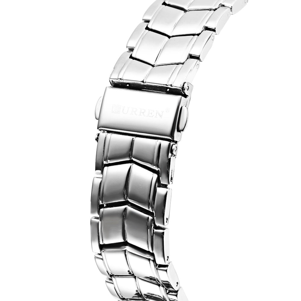 Curren 8025 Male Quartz Watch Decorative Sub-dial Stainless Steel Strap Luminous Wristwatch