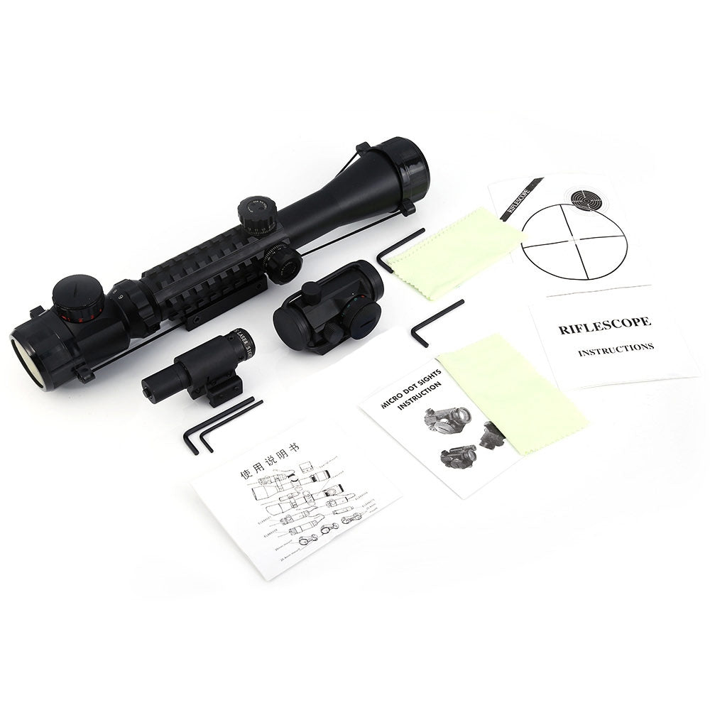 3 - 9X40EG Red / Green Illuminated Riflescope Optics Sniper Scope Sight