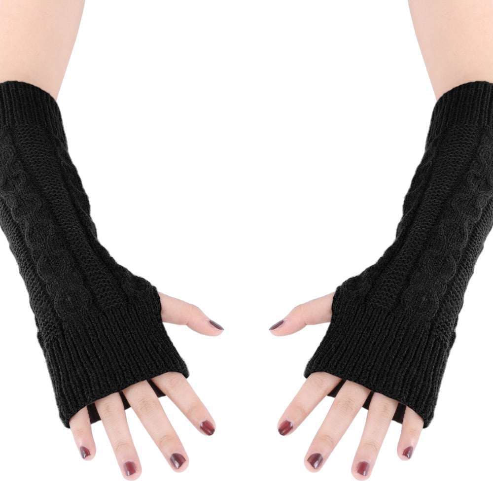 Casual Decoration Elastic Band Ladies Knitting Warm Long Gloves