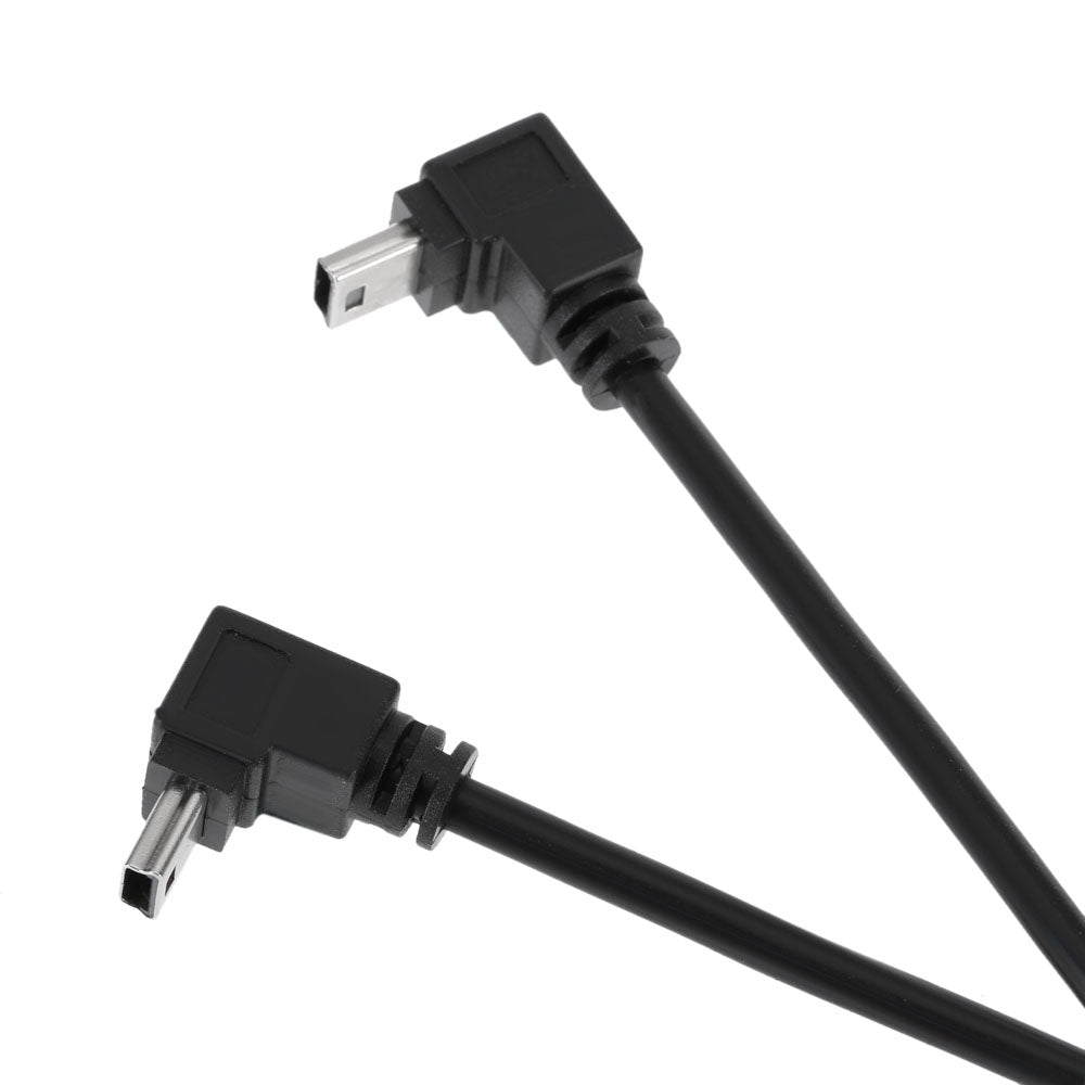 CY 5 Pin Mini USB Male to Male Data Charge Cable Up Angled 90 Degree 30cm