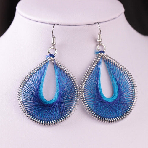 Bohemia Silk Yarn Waterdrop Statement Earrings