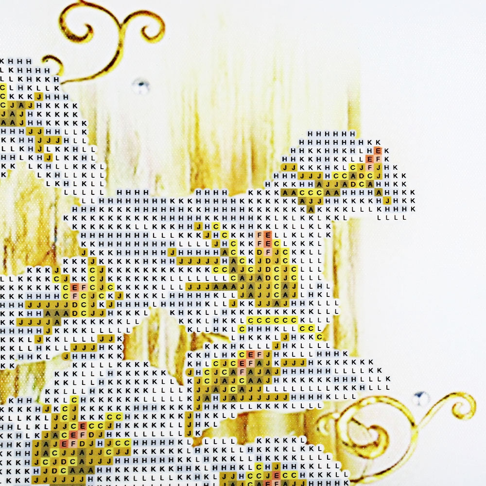 30 x 56cm 5D Golden Lily Drilled Needlework DIY Diamond Painting Cross Stitch Wall Sticker Home ...