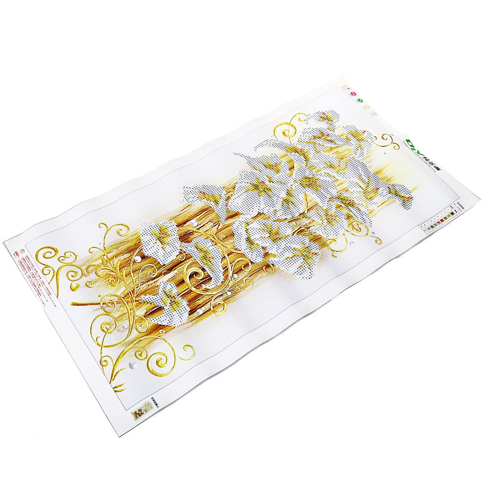 30 x 56cm 5D Golden Lily Drilled Needlework DIY Diamond Painting Cross Stitch Wall Sticker Home ...
