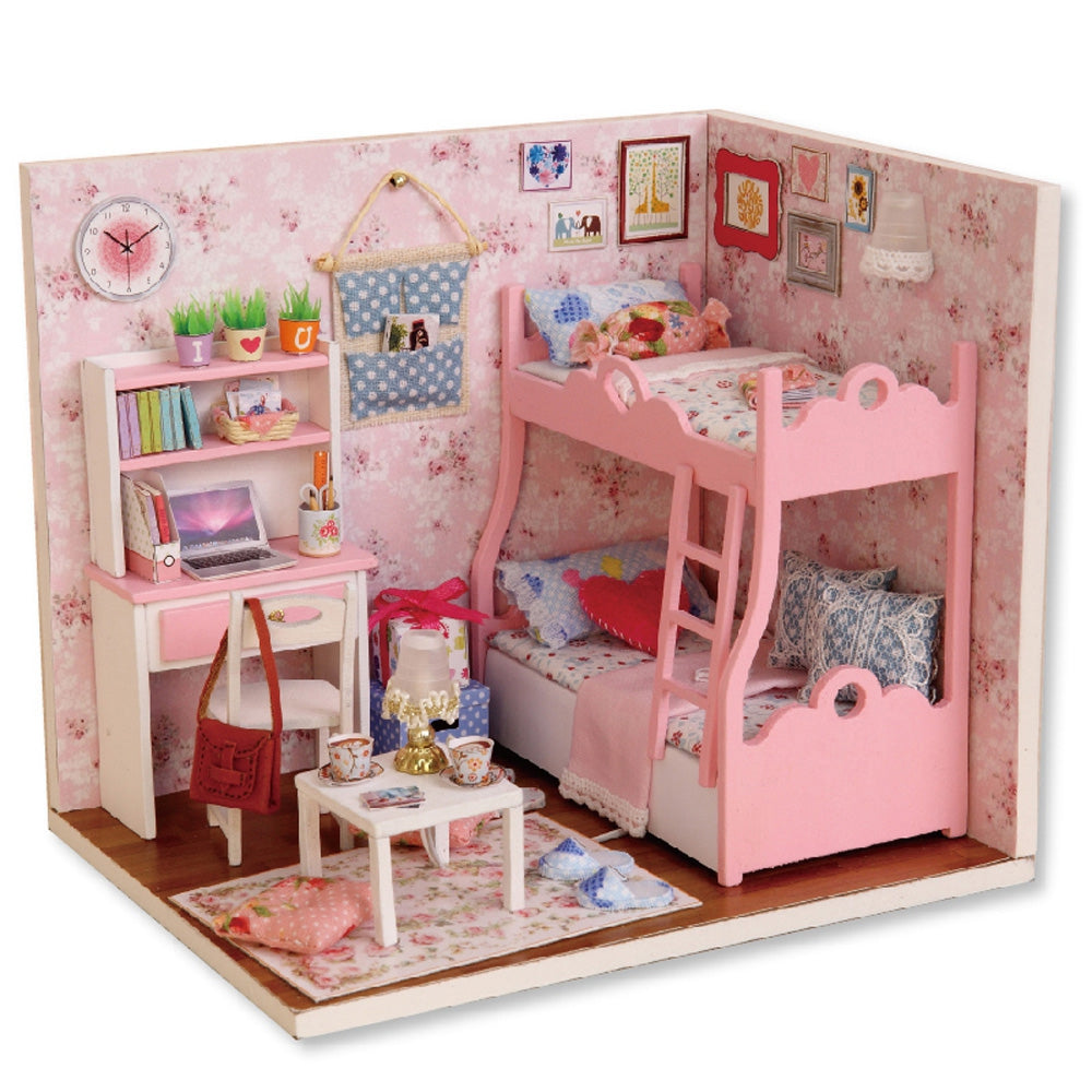 CUTEROOM H - 012 - A DIY Wooden House Furniture Handcraft Miniature Box Kit with Cover LED Light...