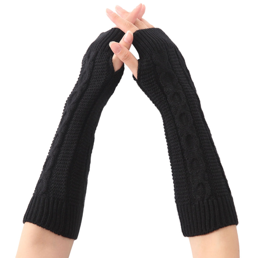 Casual Decoration Elastic Band Ladies Knitting Warm Long Gloves