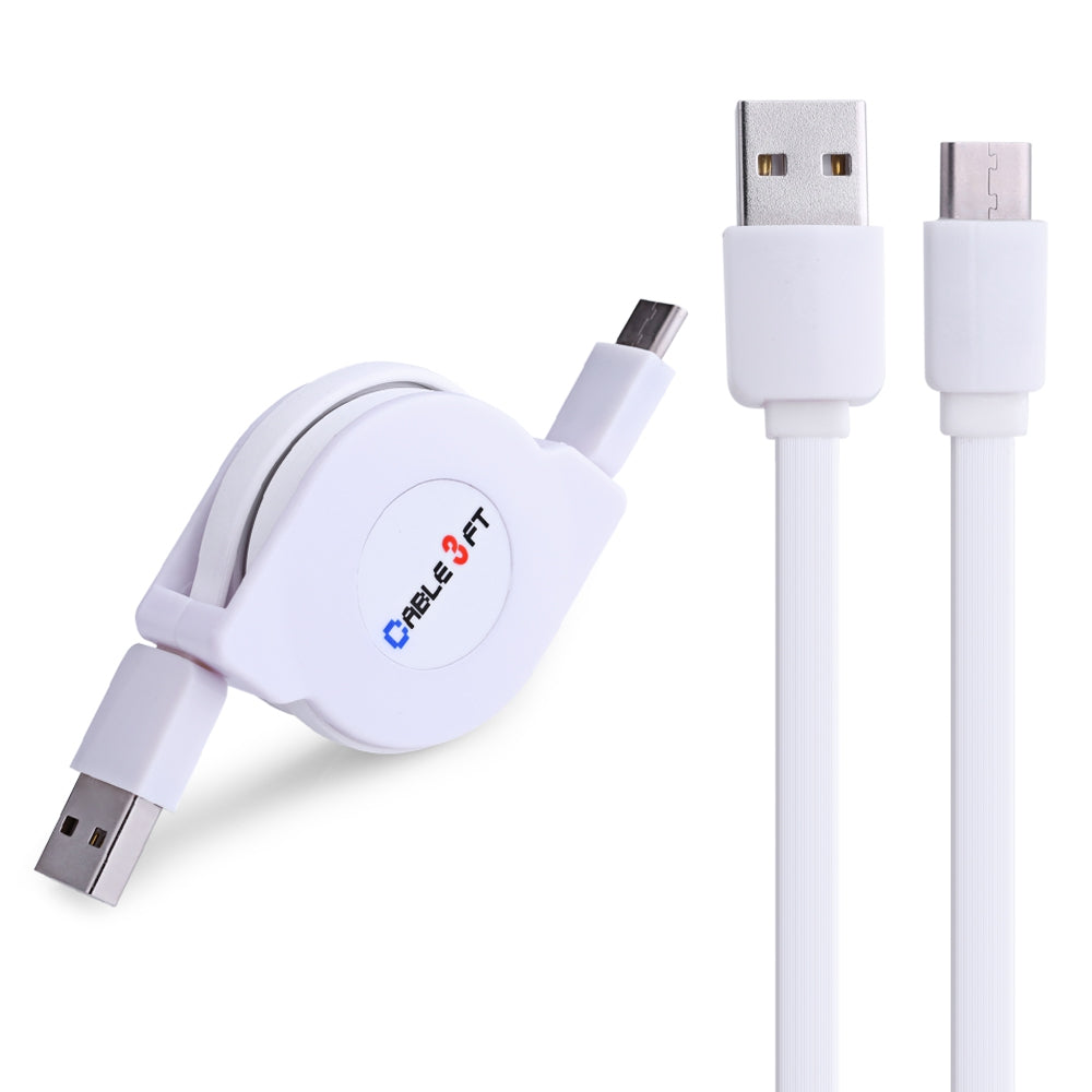 Circular Cover Retractable Type-C Fast Charging Data Cable 1M