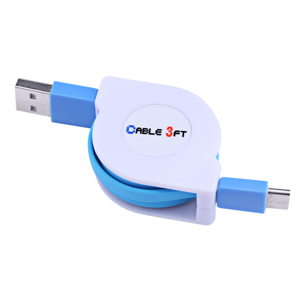 Circular Cover Retractable Type-C Fast Charging Data Cable 1M